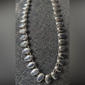 Vintage Taxco Mexican .950 Sterling Silver Denim Lapis Necklace from 1999
